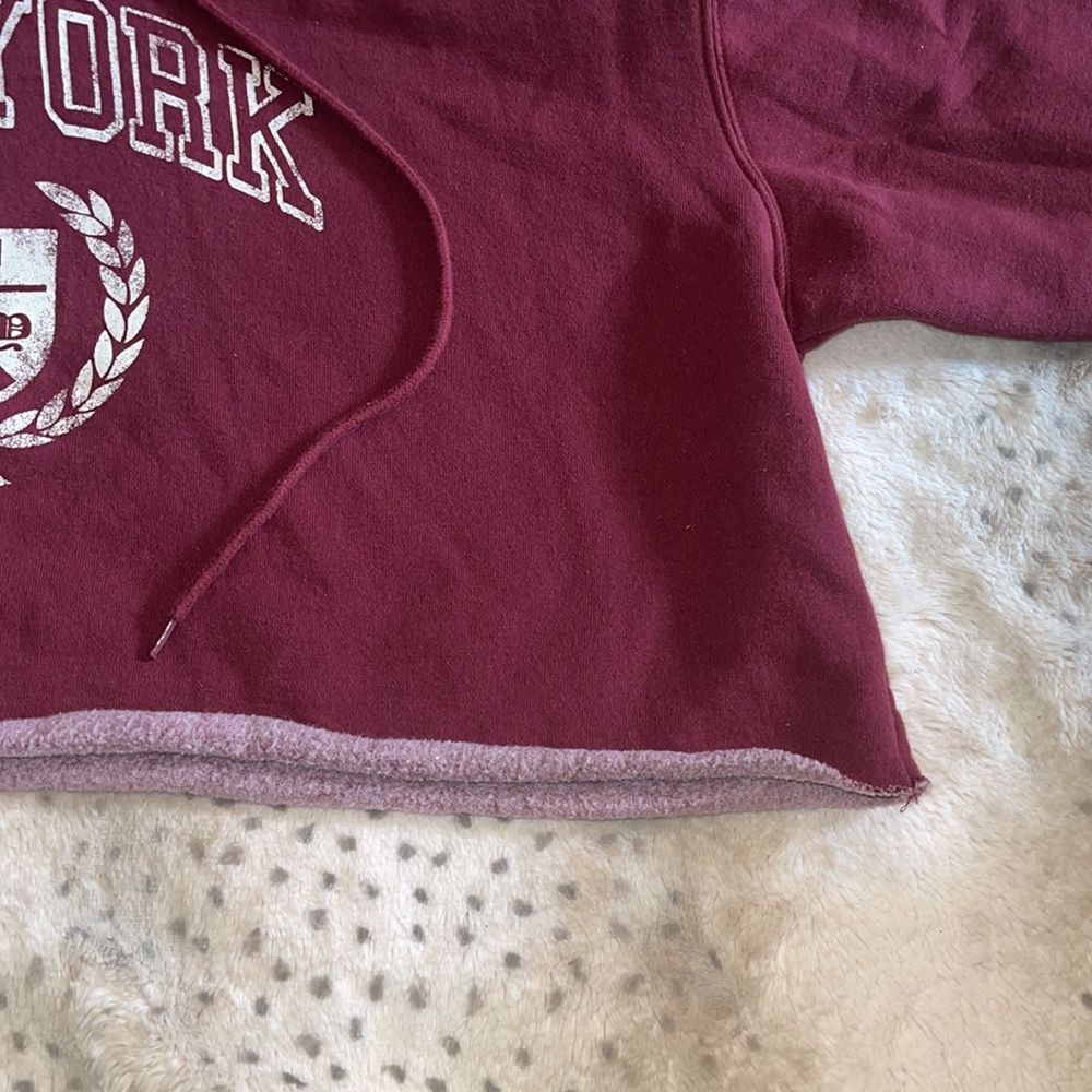 New York rolled hem oversized cropped hoodie - Picture 5 of 7